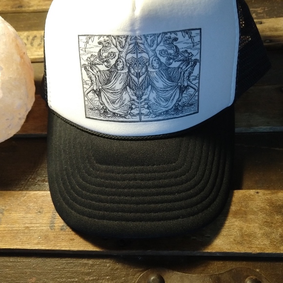 Nissin Cap Other - 🌿Unisex Danse Macabre Skeleton Trucker Hat